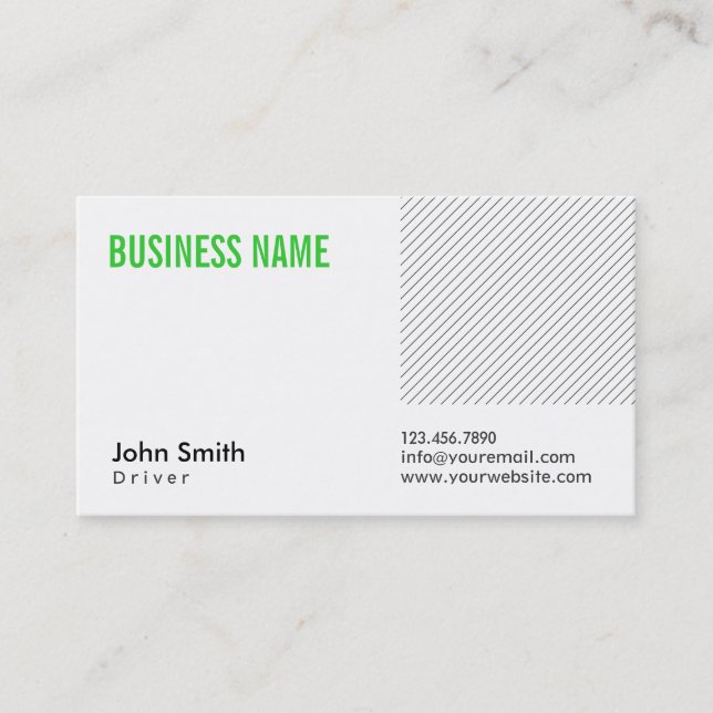 Modern Green Title Driver Business Card (Front)