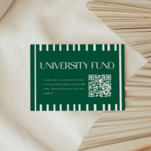 Modern Green University Fund QR Code Graduation Enclosure Card
