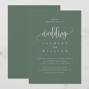 Modern Green Wedding Invitation