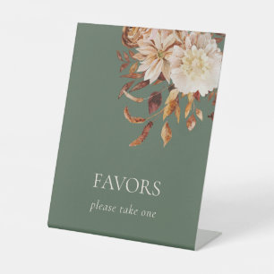 Modern Green Wedding Pedestal Sign