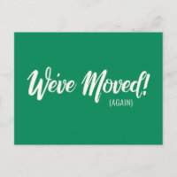 Modern Green We've Moved New Moving Announcement