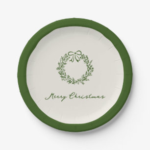 Modern Green Whimsical Christmas Paper Plate
