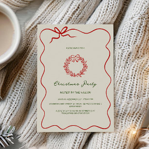 Modern Green Whimsical Christmas Party  Invitation