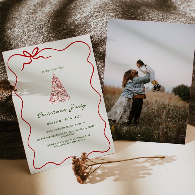 Modern Green Whimsical Christmas Party  Invitation (Creator Uploaded)