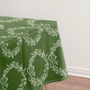 Modern Green Whimsical Christmas Tablecloth