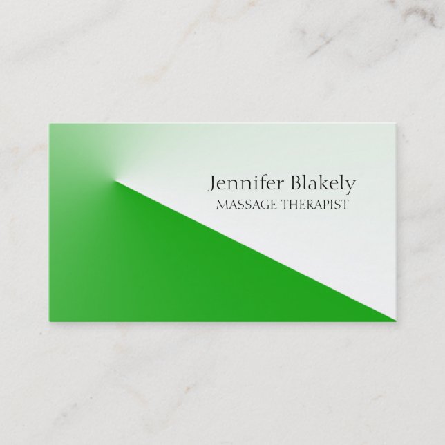 Modern Green White Appointment Business Card (Front)