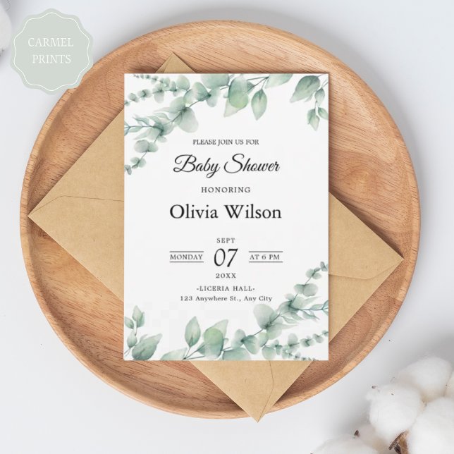Modern Green & White Floral Patter Design Invitation (Modern Green & White Floral Patter Design Invitation)