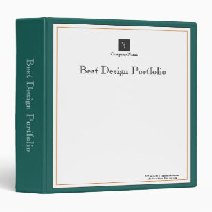 Modern Green White Gold with Business Logo Binder