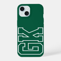 Modern Green White Monogram Initials