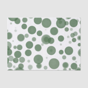 Modern Green & White Polka Dot Bubbles Party Tissue Paper