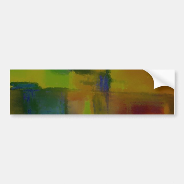 Modern Green Yellow Abstract Bumper Sticker (Front)