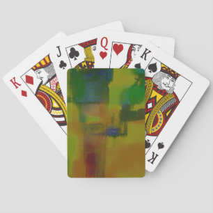 Modern Green Yellow Abstract Playing Cards
