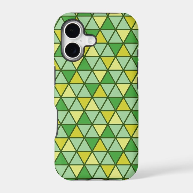Modern Green Yellow Triangle Geometric Pattern (Back)