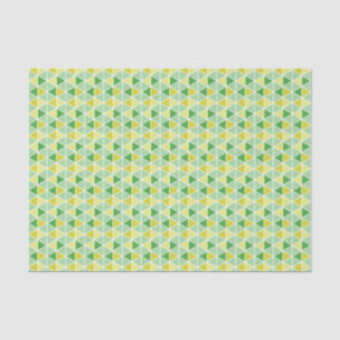 Modern Green Yellow Triangle Geometric Pattern Tissue Paper