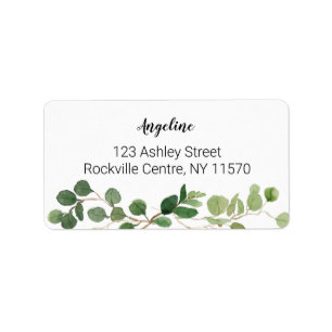 Modern Greenery Address Label