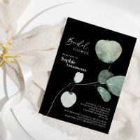 Modern Greenery Black Wedding Bridal Shower