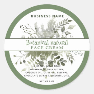 Modern greenery botanical elegant product classic round sticker