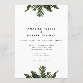 Modern Greenery Botanical Wedding Invitation