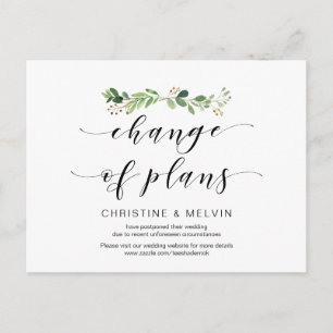 Modern Greenery, Change of plans Postponed Postcard