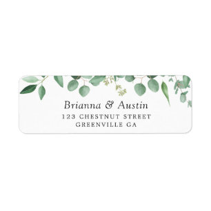 Modern Greenery Eucalyptus Botanical Address Label