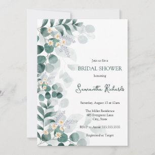 Modern greenery eucalyptus bridal shower invitati invitation