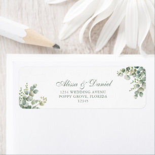 Modern Greenery Eucalyptus Wedding Address