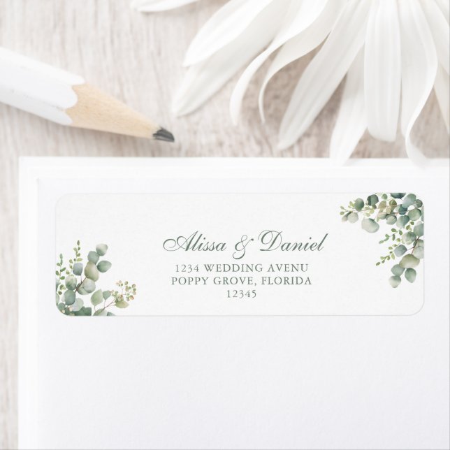 Modern Greenery Eucalyptus Wedding Address (Insitu)