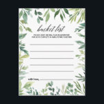Modern Greenery Foliage Bucket List Cards<br><div class="desc">These modern greenery foliage bucket list cards are the perfect activity for a tropical wedding reception or bridal shower.  This hand-painted watercolor design features beautiful green foliage neatly arranged in unique frames. Bucket List sign is sold separately.</div>