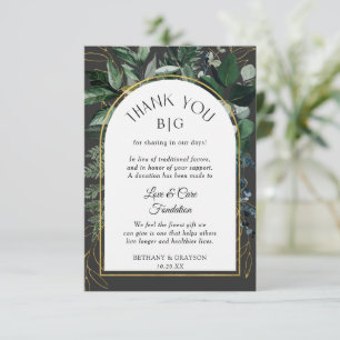 Modern Greenery Mariage Gris faveur cartes de don