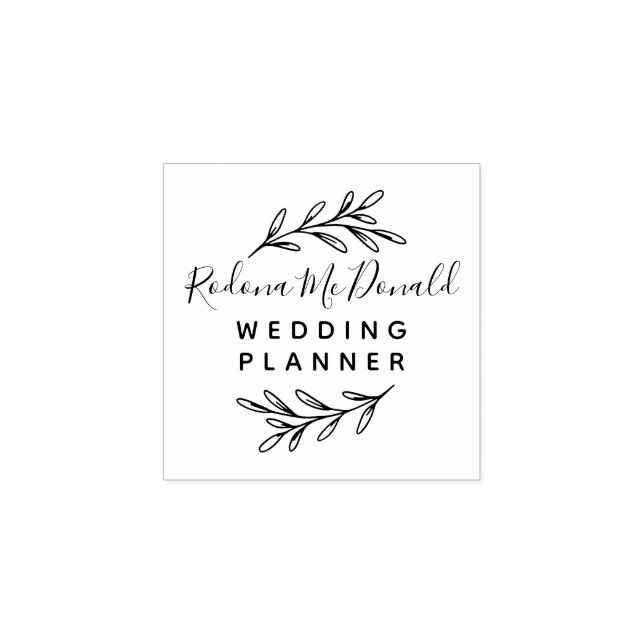 Modern Greenery Script Professional Rubber Stamp (Imprint)