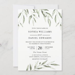 Modern Greenery Summer Fall Spring Wedding Invitation