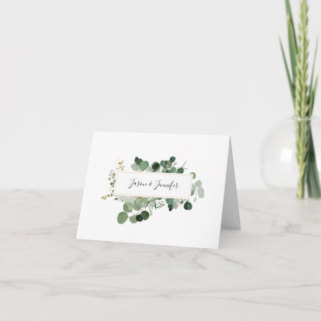 Modern Greenery  Thank You Card (Front)