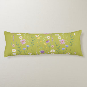 Modern Greenery Watercolor Rustic Botanical floral Body Pillow