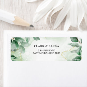 Modern Greenery Watercolour Foliage Address Label