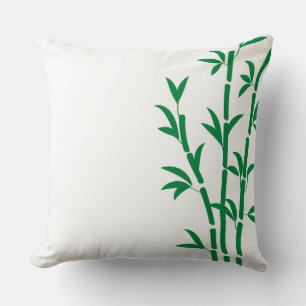 Modern greenery white green bamboo trendy chic throw pillow