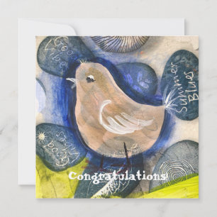Modern greeting card , bocho bird