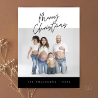 Modern Greeting, Merry Christmas Family Photo