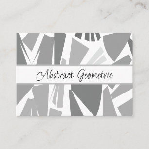 Modern Grey Abstract Geometric Pattern   Business Card