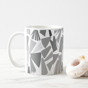Modern Grey Abstract Geometric Pattern    Coffee Mug