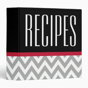 Modern Grey and Black Recipe Binder
