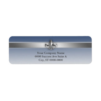 Modern Grey and Blue Silver Fleur de Lis