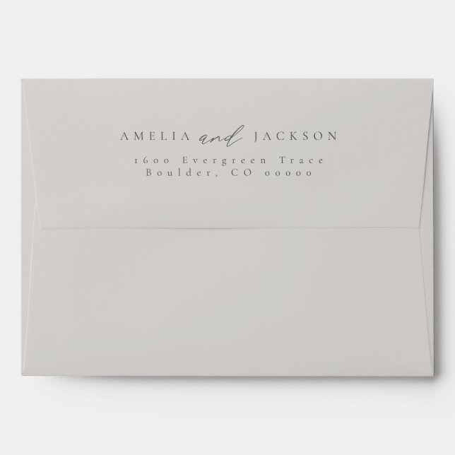 Modern Grey And Green Return Address Envelope (Back (Top Flap))