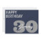 Modern Grey and Navy Blue 30th Birthday
