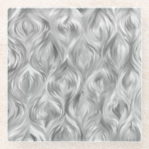 Modern Grey and White Art Beverage Coaster
