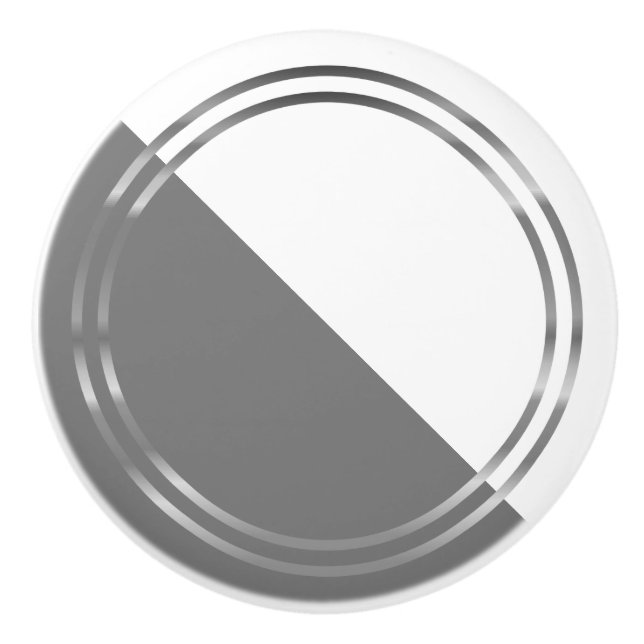 Modern Grey and White  Ceramic Knob (Front)