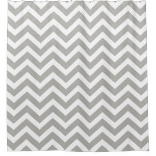 Modern Grey and White Chevron Striped