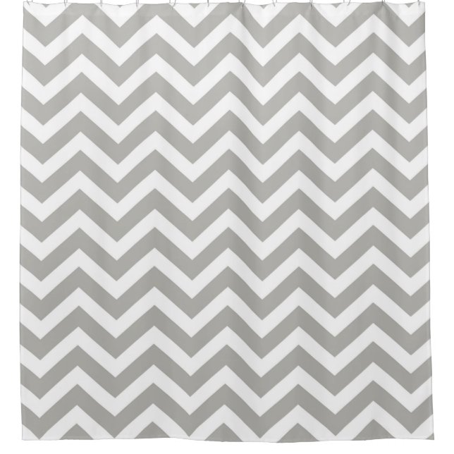 Modern Grey and White Chevron Striped (Front)