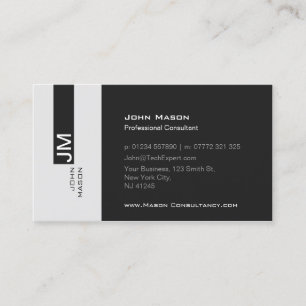 Modern Grey and White Consultant - Business Card