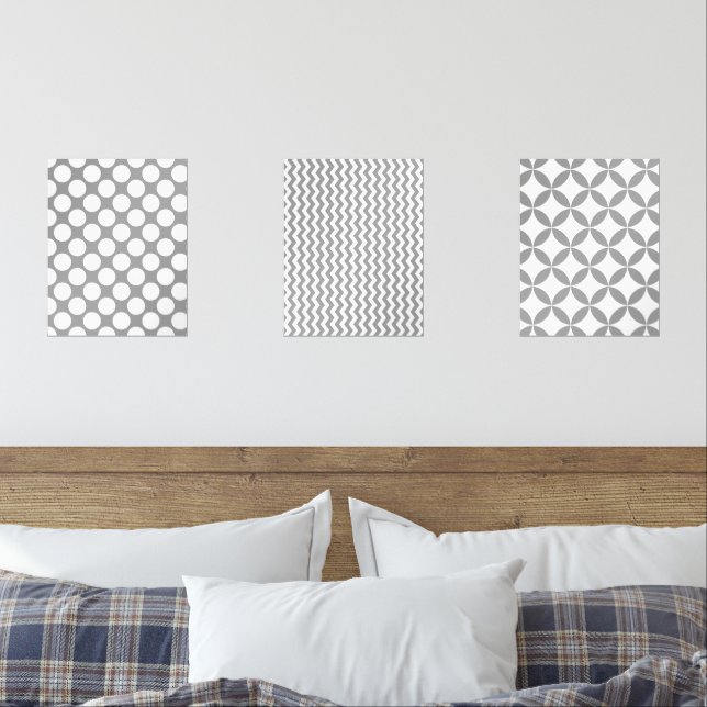 Modern Grey and White Geometric Abstract (Bedroom)