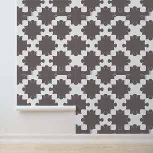 Modern Grey and White Jigsaw Puzzle Wallpaper